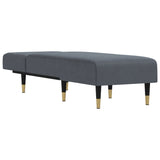 Chaise Longue Dark Grey Velvet - Side View