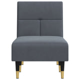 Chaise Longue Dark Grey Velvet - Top-Down View