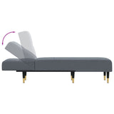 Chaise Longue Dark Grey Velvet - Rear View