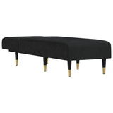 Chaise Longue Black Velvet - Side View