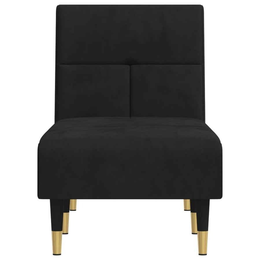 Chaise Longue Black Velvet