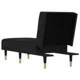 Chaise Longue Black Velvet - 45-Degree Angle