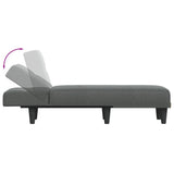 Chaise Longue Dark Grey Fabric - Rear View