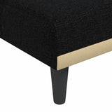Chaise Longue Black Fabric - Close-Up Angle