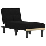 Chaise Longue Black Fabric - Front View