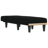 Chaise Longue Black Fabric - Side View