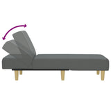 Chaise Longue Dark Grey Fabric - Rear View