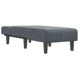 Chaise Longue Dark Grey Velvet - Side View