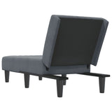 Chaise Longue Dark Grey Velvet - 45-Degree Angle