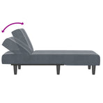 Chaise Longue Dark Grey Velvet