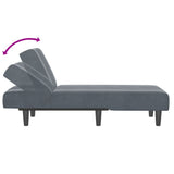 Chaise Longue Dark Grey Velvet - Rear View