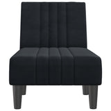 Chaise Longue Black Velvet - Top-Down View