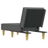 Chaise Longue Dark Grey Fabric - 45-Degree Angle