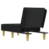 Chaise Longue Black Fabric - 45-Degree Angle