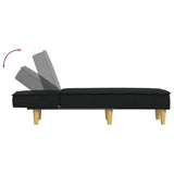 Chaise Longue Black Fabric - Rear View