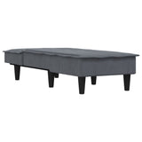 Chaise Longue Dark Grey Velvet - Side View