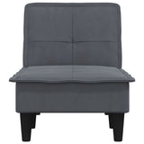 Chaise Longue Dark Grey Velvet - Top-Down View