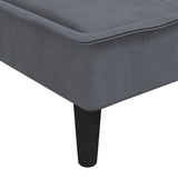 Chaise Longue Dark Grey Velvet - Close-Up Angle