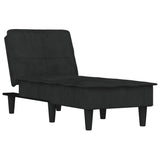 Chaise Longue Black Velvet - Front View