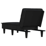 Chaise Longue Black Velvet - 45-Degree Angle