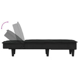 Chaise Longue Black Velvet - Rear View
