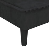 Chaise Longue Black Velvet - Close-Up Angle