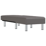 Chaise Longue Grey Faux Leather - Side View