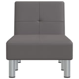 Chaise Longue Grey Faux Leather - Top-Down View