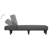 Chaise Longue Dark Grey Fabric - Rear View