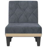 Chaise Longue Dark Grey Velvet - Top-Down View