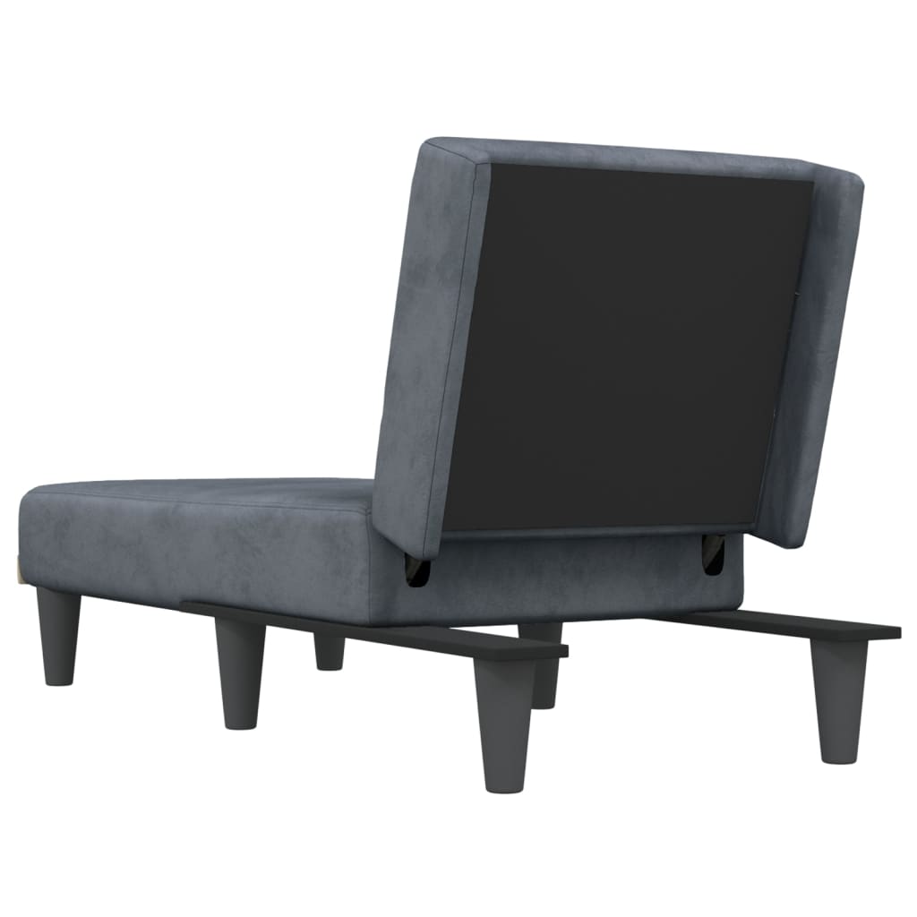 Chaise Longue Dark Grey Velvet