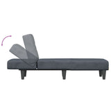 Chaise Longue Dark Grey Velvet - Rear View