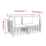 Sectional Corner Sofas with Cushions 2 pcs Poly Rattan - Close-Up Angle