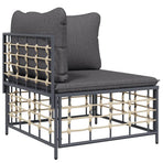 Sectional Corner Sofas with Cushions 2 pcs Poly Rattan