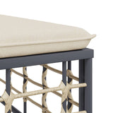 8 Piece Garden Lounge Set with Cushions Anthracite Poly Rattan - Close-Up Angle