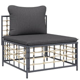 8 Piece Garden Lounge Set with Cushions Anthracite Poly Rattan