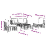 5 Piece Garden Lounge Set with Cushions Anthracite Poly Rattan - Extra Image