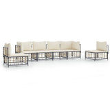 6 Piece Garden Lounge Set with Cushions Anthracite Poly Rattan