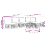 6 Piece Garden Lounge Set with Cushions Anthracite Poly Rattan - Extra Image