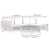 4 Piece Garden Lounge Set with Cushions Anthracite Poly Rattan - Extra Image