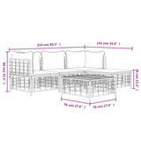 4 Piece Garden Lounge Set with Cushions Anthracite Poly Rattan - Extra Image