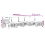 5 Piece Garden Lounge Set with Cushions Anthracite Poly Rattan - Extra Image