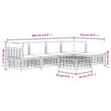 6 Piece Garden Lounge Set with Cushions Anthracite Poly Rattan