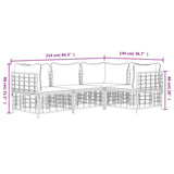 4 Piece Garden Lounge Set with Cushions Anthracite Poly Rattan - Low Angle