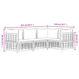 4 Piece Garden Lounge Set with Cushions Anthracite Poly Rattan - Low Angle