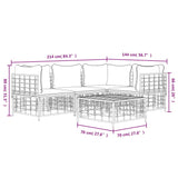 5 Piece Garden Lounge Set with Cushions Anthracite Poly Rattan - Extra Image