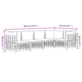 5 Piece Garden Lounge Set with Cushions Anthracite Poly Rattan