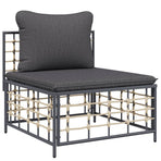 6 Piece Garden Lounge Set with Cushions Anthracite Poly Rattan