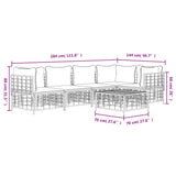 6 Piece Garden Lounge Set with Cushions Anthracite Poly Rattan - Extra Image
