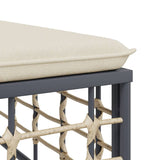 7 Piece Garden Lounge Set with Cushions Anthracite Poly Rattan - Close-Up Angle